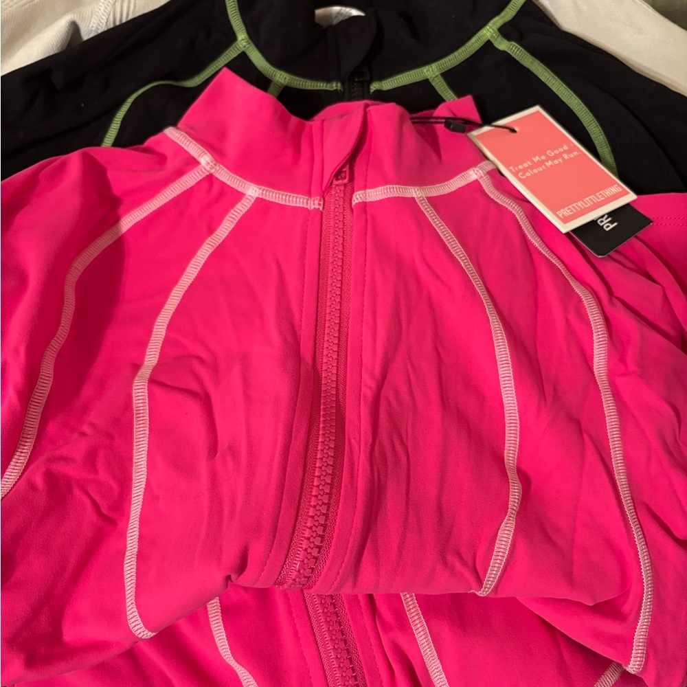PrettyLittleThing Pink and Black Activewear Set